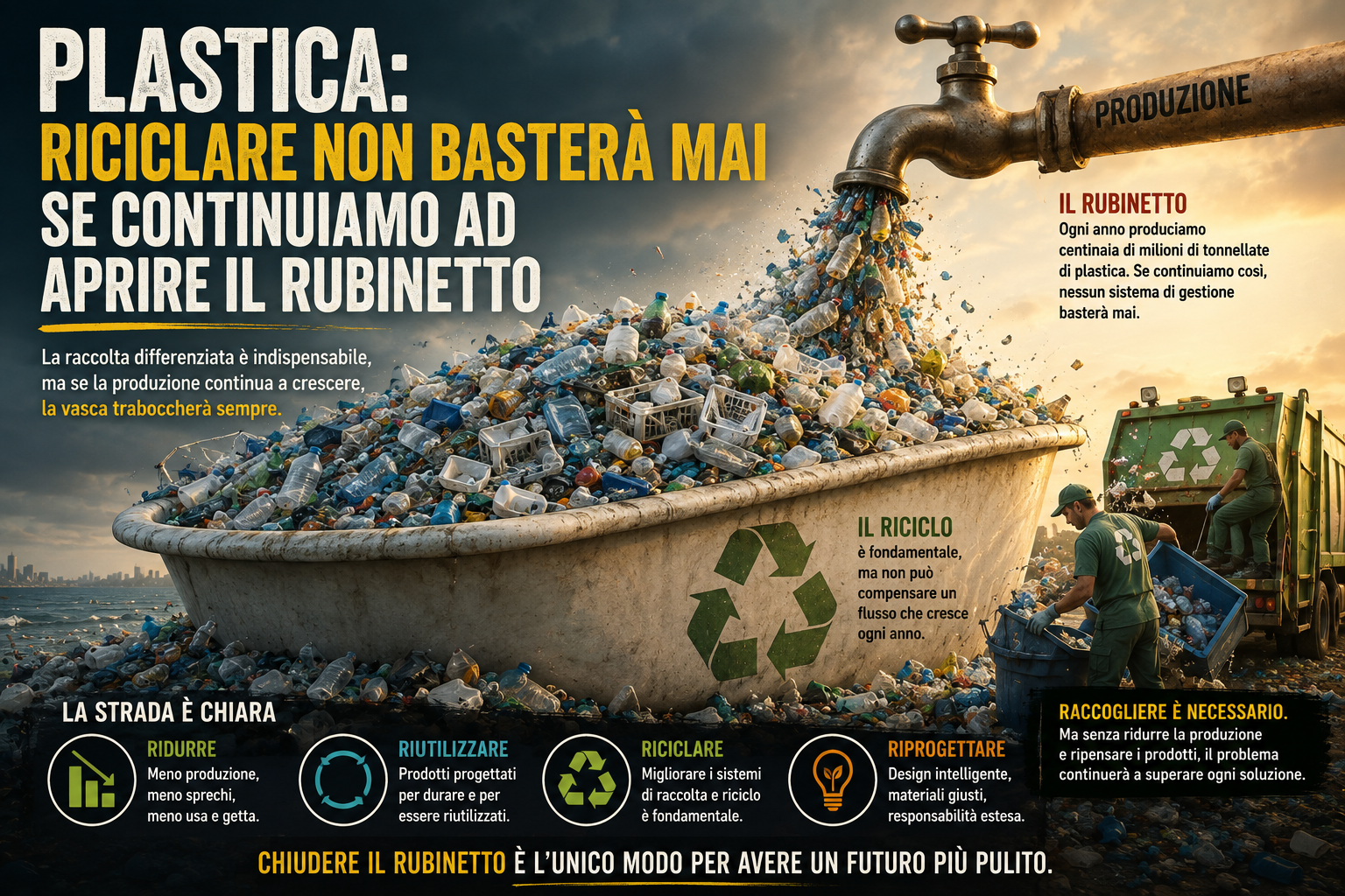 Plastica: riciclare non basterà mai se continuiamo ad aprire il rubinetto